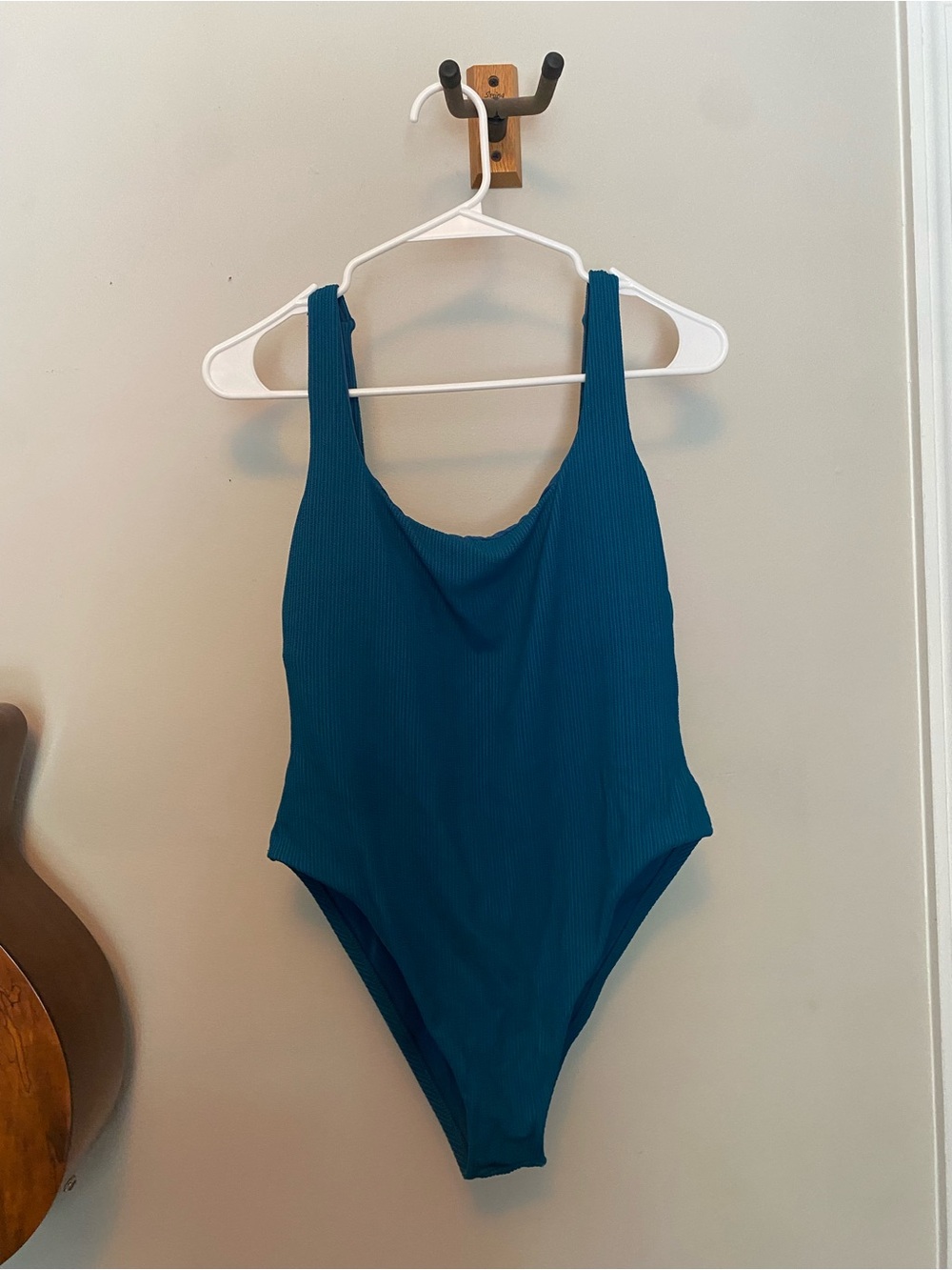 Shade & Shore Ribbed One-Piece Swimsuit - Teal